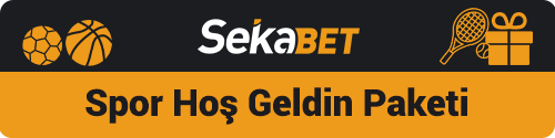 Sekabet hoş geldin paketi yazılı, toplar, raket ve kutu bulunan CTA